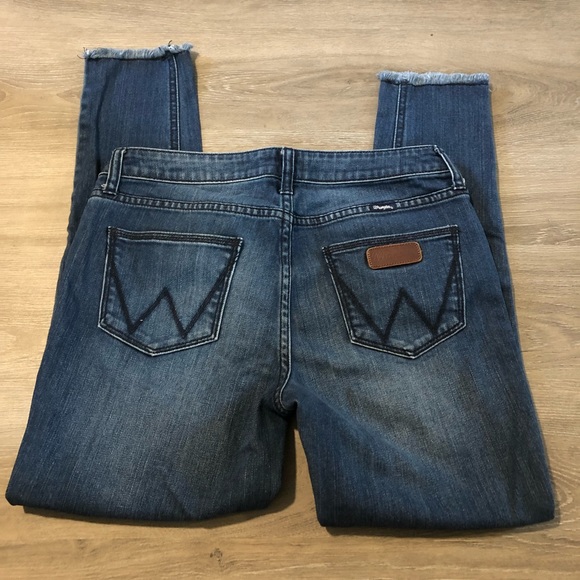 Wrangler Denim - Wrangler Embroidered Indigo Tribal Skinny Jean 28